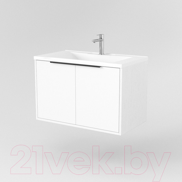 Изображение товара Тумба под умывальник Дабер 018 Andrea Elen 80 / Т18.8А.0.5Ч (белый древесный/ручка черная)