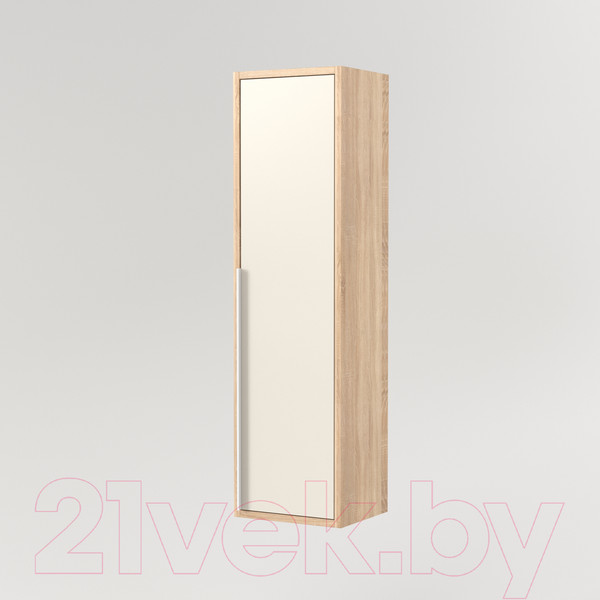 Изображение товара Шкаф-полупенал для ванной Дабер 015 / СТ15.0.0.18Б (бежевый/дуб/ручка белая)