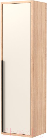 Изображение товара Шкаф-полупенал для ванной Дабер 015 / СТ15.0.0.18Ч (бежевый/дуб/ручка черная)