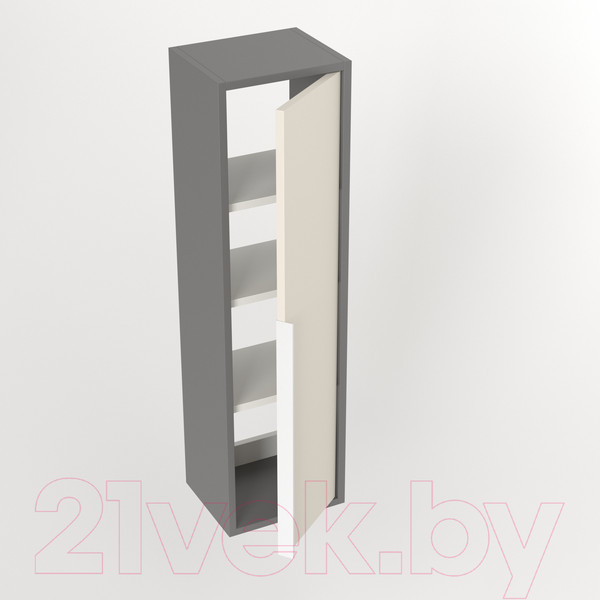 Изображение товара Шкаф-полупенал для ванной Дабер 015 / СТ15.0.0.19Б (бежевый/серый/ручка белая)