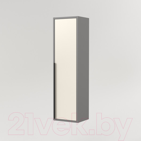 Изображение товара Шкаф-полупенал для ванной Дабер 015 / СТ15.0.0.19Ч (бежевый/серый/ручка черная)