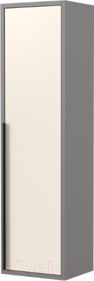 Изображение товара Шкаф-полупенал для ванной Дабер 015 / СТ15.0.0.19Ч (бежевый/серый/ручка черная)