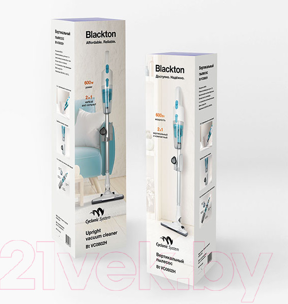 Изображение товара Вертикальный пылесос Blackton VC0802H (белый/голубой)