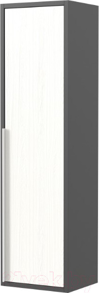 Изображение товара Шкаф-полупенал для ванной Дабер 015 / СТ15.0.0.20Б (белый древесный/серый/ручка белый)