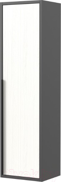 Изображение товара Шкаф-полупенал для ванной Дабер 015 / СТ15.0.0.20Ч (белый древесный/серый/ручка черная)