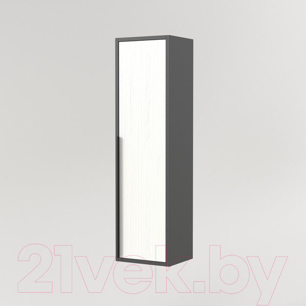 Изображение товара Шкаф-полупенал для ванной Дабер 015 / СТ15.0.0.20Ч (белый древесный/серый/ручка черная)