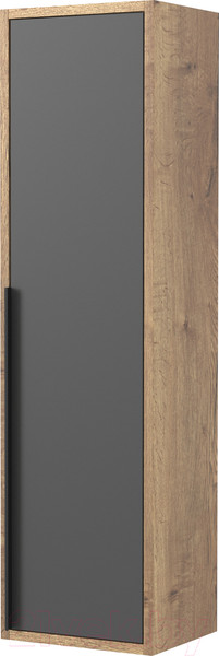 Изображение товара Шкаф-полупенал для ванной Дабер 015 / СТ15.0.0.22Ч (дуб галифакс/серый/ручка черная)