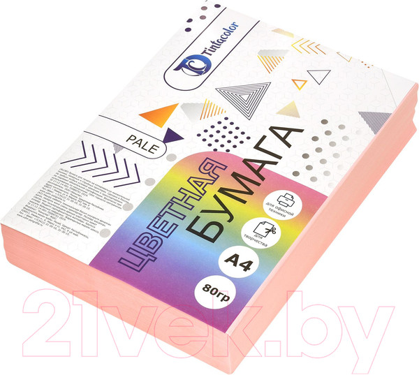 Изображение товара Бумага Tintacolor А4 80 г/м2 / 411013 (500л, пастель розовый)