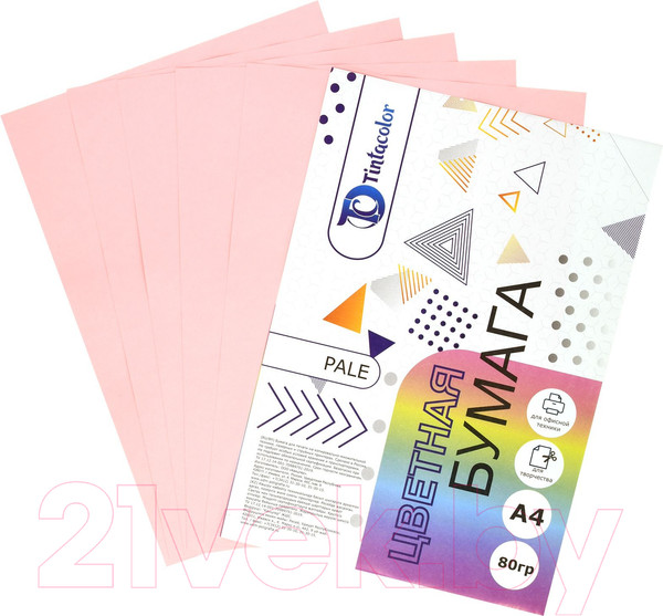 Изображение товара Бумага Tintacolor А4 80 г/м2 / 411013 (500л, пастель розовый)