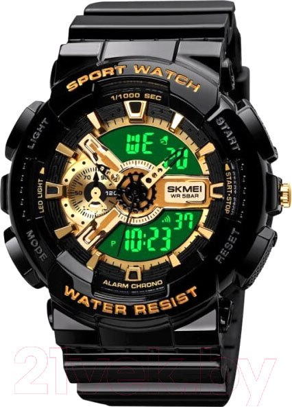 Изображение товара Часы наручные унисекс Skmei 1688 (черный/золото)
