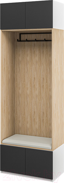 Изображение товара Секция в прихожую Мебель-Неман Отис МН-039-17 П2 (белый/графит)