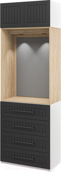 Изображение товара Шкаф Мебель-Неман Отис МН-039-16 П6 (белый/графит полоска)