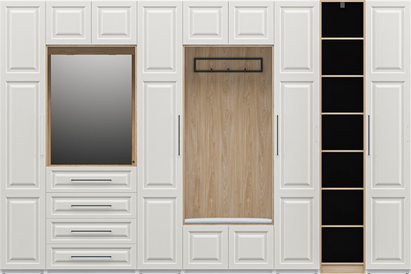 Изображение товара Секция в прихожую Мебель-Неман Отис МН-039-17 П8 (белый/крем крашенное дерево)