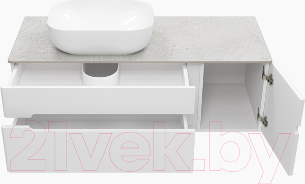 Изображение товара Тумба под умывальник Misty Роял 120 / П-Роя-01120-011П2Я (подвесная, белый)