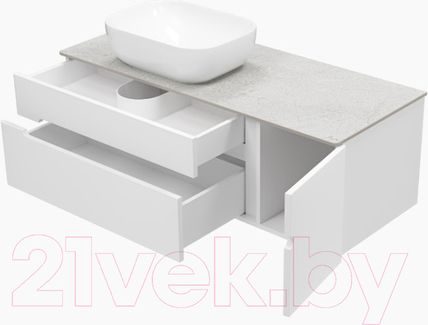 Изображение товара Тумба под умывальник Misty Роял 120 / П-Роя-01120-011П2Я (подвесная, белый)