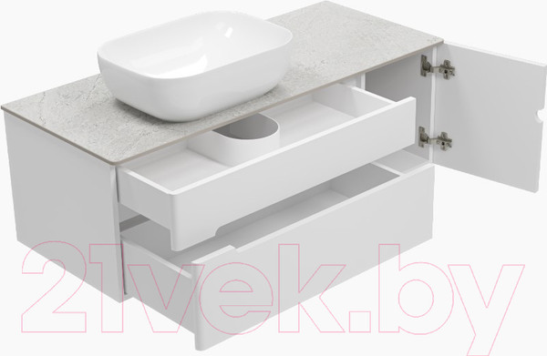 Изображение товара Тумба под умывальник Misty Роял 120 / П-Роя-01120-011П2Я (подвесная, белый)