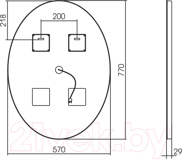 Изображение товара Зеркало Silver Mirrors Италия Voice 57x77 / LED-00002616