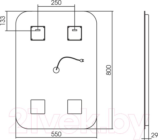 Изображение товара Зеркало Silver Mirrors Мальта Voice 55x80 / LED-00002615