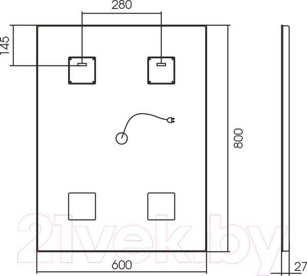 Изображение товара Зеркало Silver Mirrors Рига Voice 60x80 / LED-00002614