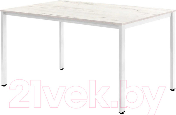 Изображение товара Обеденный стол Millwood Сеул Л 130x80x75 (дуб белый Craft/металл белый)