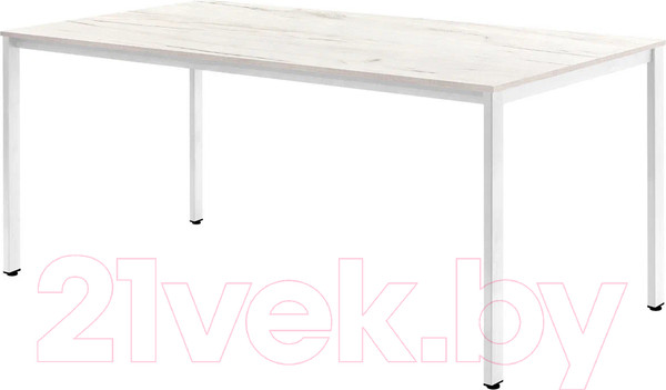 Изображение товара Обеденный стол Millwood Сеул Л 160x80x75 (дуб белый Craft/металл белый)