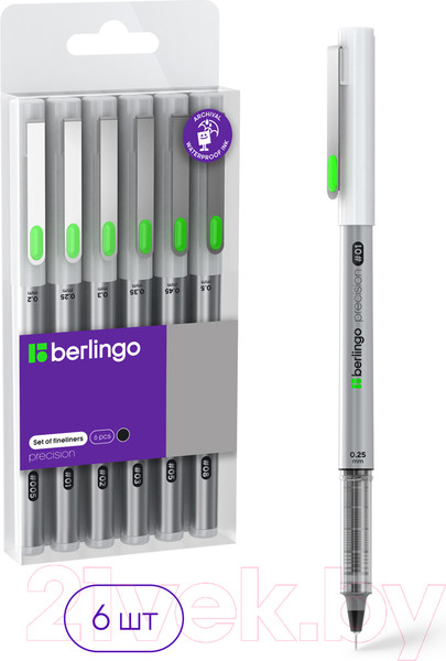 Изображение товара Набор капиллярных ручек Berlingo Precision / CK_50260 (6шт, черный)