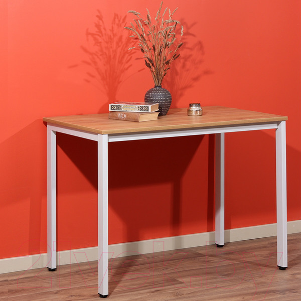 Изображение товара Обеденный стол Millwood Сеул Л 100x60x75 (дуб золотой Craft/металл белый)