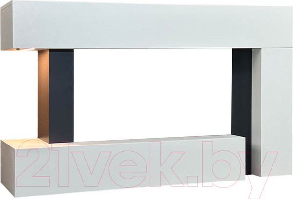 Изображение товара Портал для камина Смолком Malibu V42 (бьянко белый/серый графит)