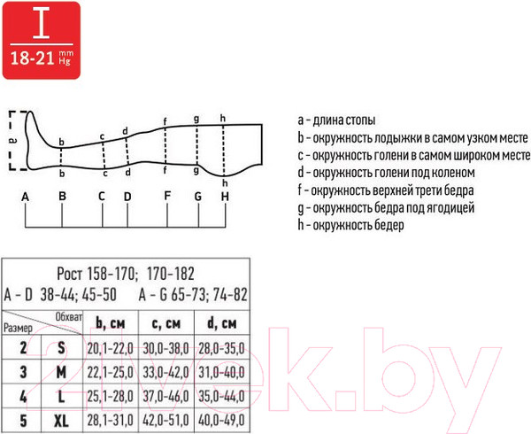 Изображение товара Гольфы компрессионные Tonus Elast Travel 0401 1кк с мыском Рост 1 Р5 (черный)