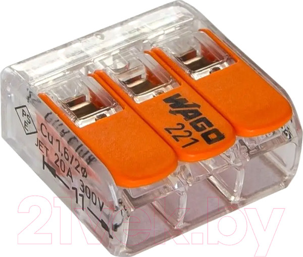 Изображение товара Набор клемм Wago 221-413 (5шт)
