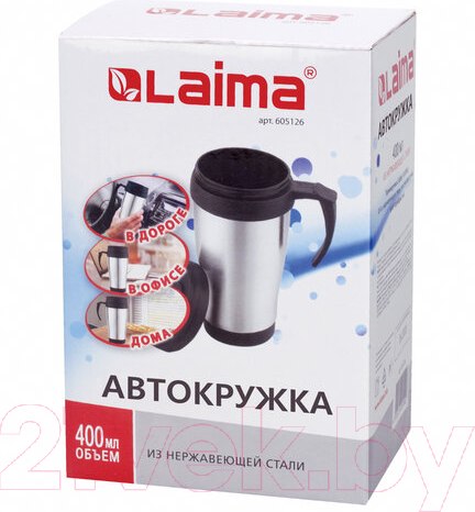 Изображение товара Термокружка Laima Автокружка / 605126 (400мл, серебристый)