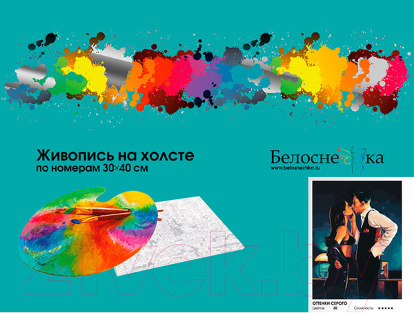 Изображение товара Картина по номерам БЕЛОСНЕЖКА Оттенки серого / 965-AS 