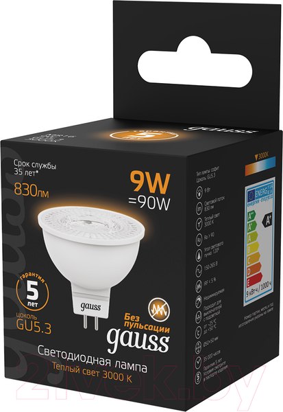 Изображение товара Лампа Gauss GU5.3 9W 3000K / 101505109