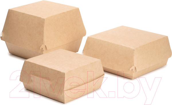 Изображение товара Набор коробок упаковочных для еды Паксервис Eco Burger M / 285640 (100шт)