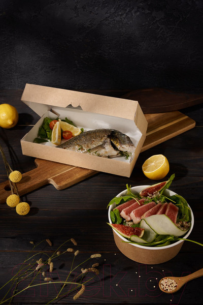 Изображение товара Набор коробок упаковочных для еды Паксервис Eco Cake 1900 / 286173 (50шт)