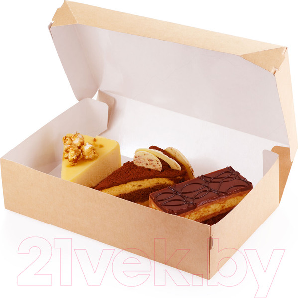 Изображение товара Набор коробок упаковочных для еды Паксервис Eco Cake 1900 / 286173 (50шт)