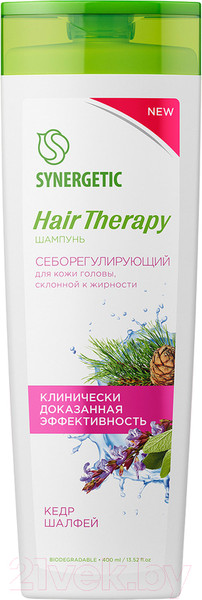 Изображение товара Шампунь для волос Synergetic Hair Therapy Себорегулирующий (400мл)