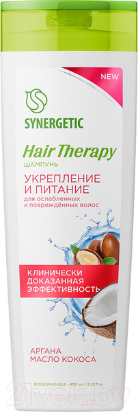 Изображение товара Шампунь для волос Synergetic Hair Therapy Укрепление и питание (400мл)