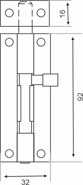 Изображение товара Шпингалет торцевой Trodos ZY-711A без пружины L110 (золото матовый)