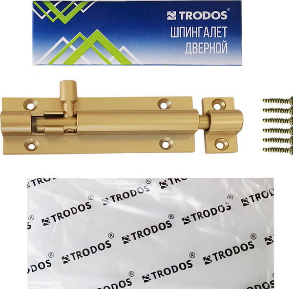Изображение товара Шпингалет торцевой Trodos ZY-711A без пружины L110 (золото матовый)