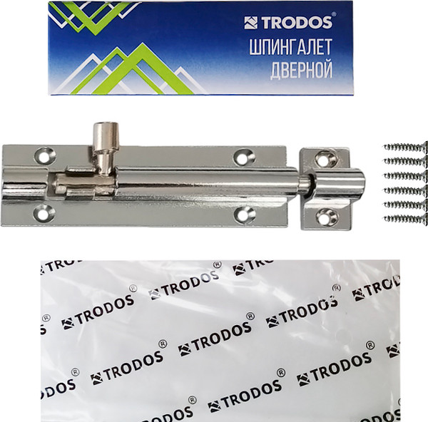Изображение товара Шпингалет торцевой Trodos ZY-711A без пружины L110 (хром)