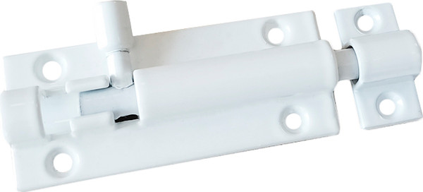 Изображение товара Шпингалет торцевой Trodos ZY-711B без пружины L90 (белый матовый)