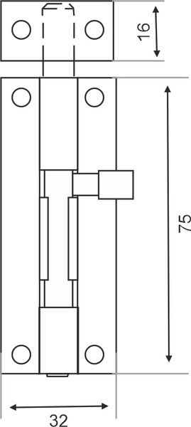 Изображение товара Шпингалет торцевой Trodos ZY-711B без пружины L90 (белый матовый)