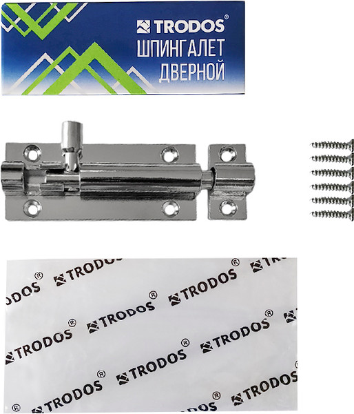 Изображение товара Шпингалет торцевой Trodos ZY-711B без пружины L90 (хром)