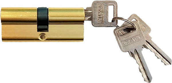 Изображение товара Цилиндровый механизм замка Vrata ЦМ 60 30/30 (алюминий 3 ключа, золото)