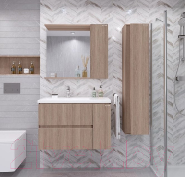 Изображение товара Шкаф с зеркалом для ванной Grossman Юнит 80 / 208011 (кадена вуд)