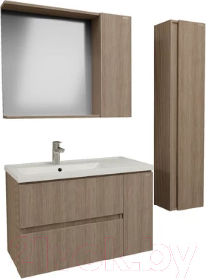 Изображение товара Шкаф с зеркалом для ванной Grossman Юнит 80 / 208011 (кадена вуд)