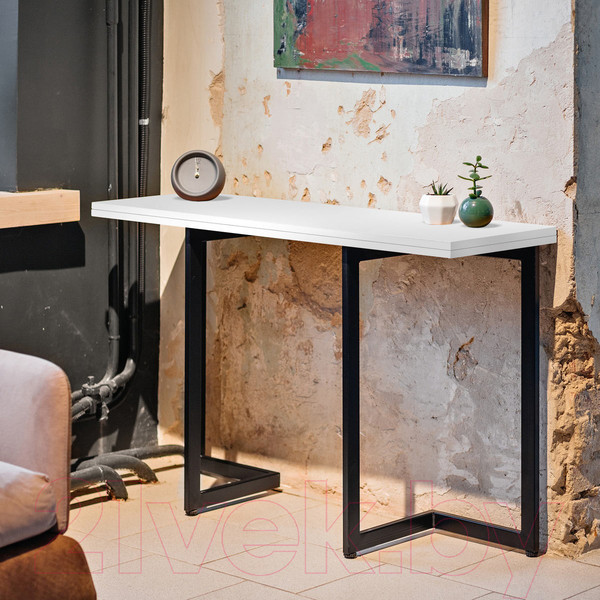 Изображение товара Обеденный стол Millwood Арлен 2 38-76x120x76 (белый/металл черный)