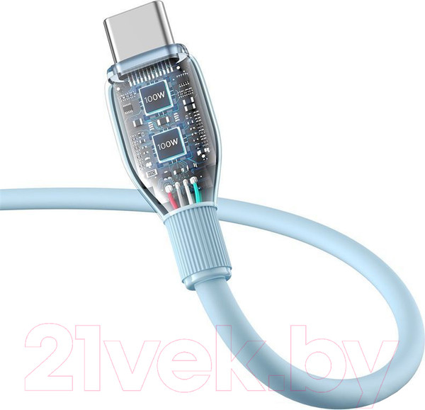 Изображение товара Кабель Baseus Pudding Type-C to Type-C 100W / P10355702311-00 (1.2м, голубой)