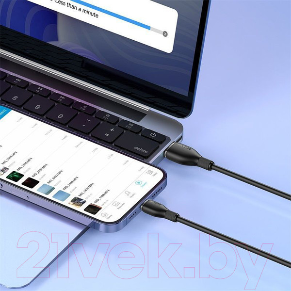 Изображение товара Кабель Baseus Pudding USB to iP 2.4A / P10355700111-01 (2м, черный)